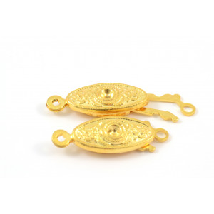 OVAL GOLD PLATED FISHHOOK CLASP